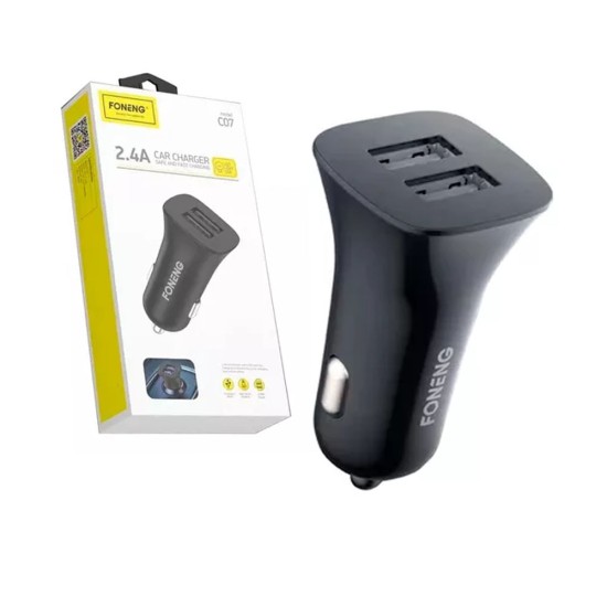 Foneng Car Charger C07 Dual USB (Fast 2.4A) Black